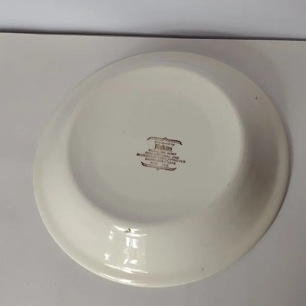 Watkins Cherry Pie 6294 Pie Dish 11-inch Ceramic Vintage 1980s Recipe
